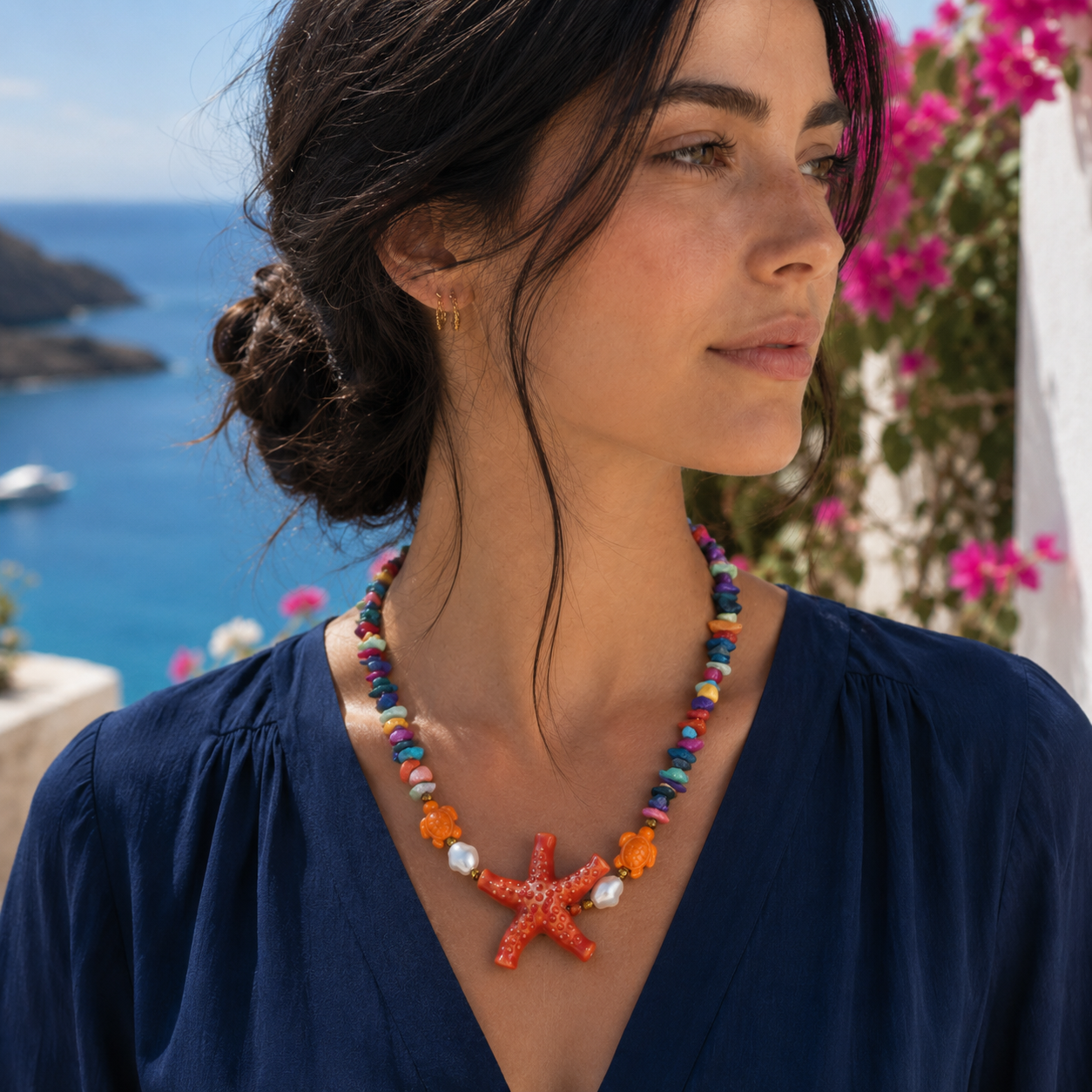 Sunset Reef Starfish Necklace