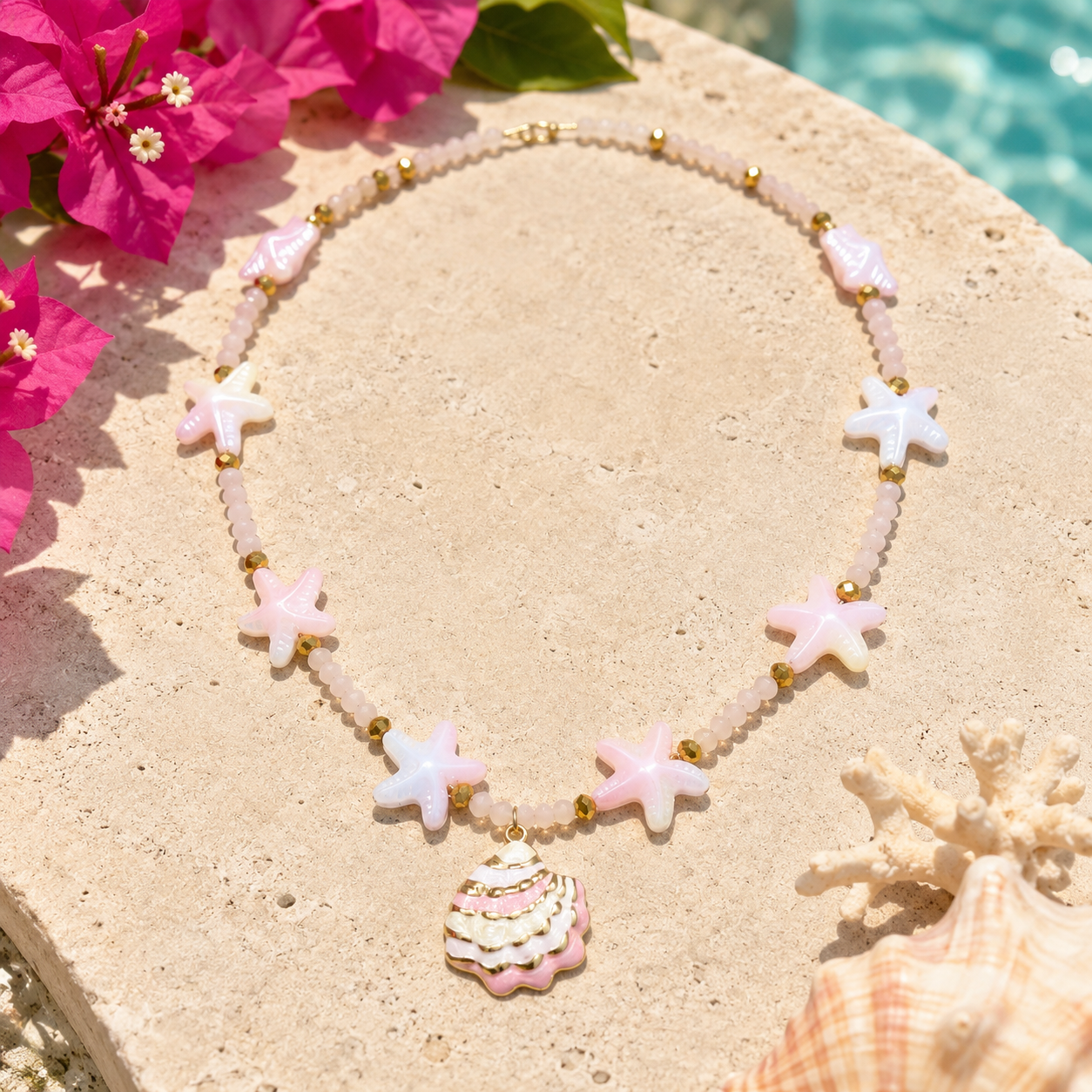 Blush Shell Starfish Necklace
