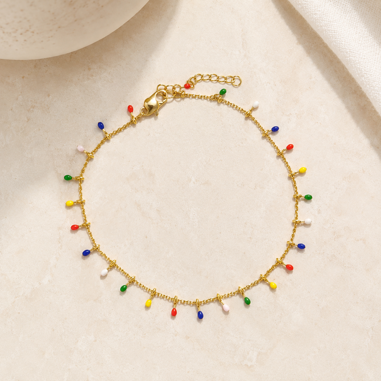 Rainbow Drop Anklet