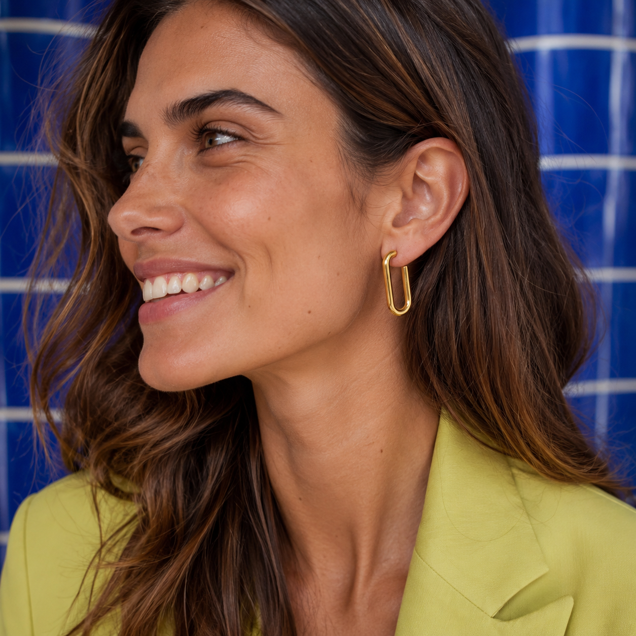 Gold U Hoop Earrings