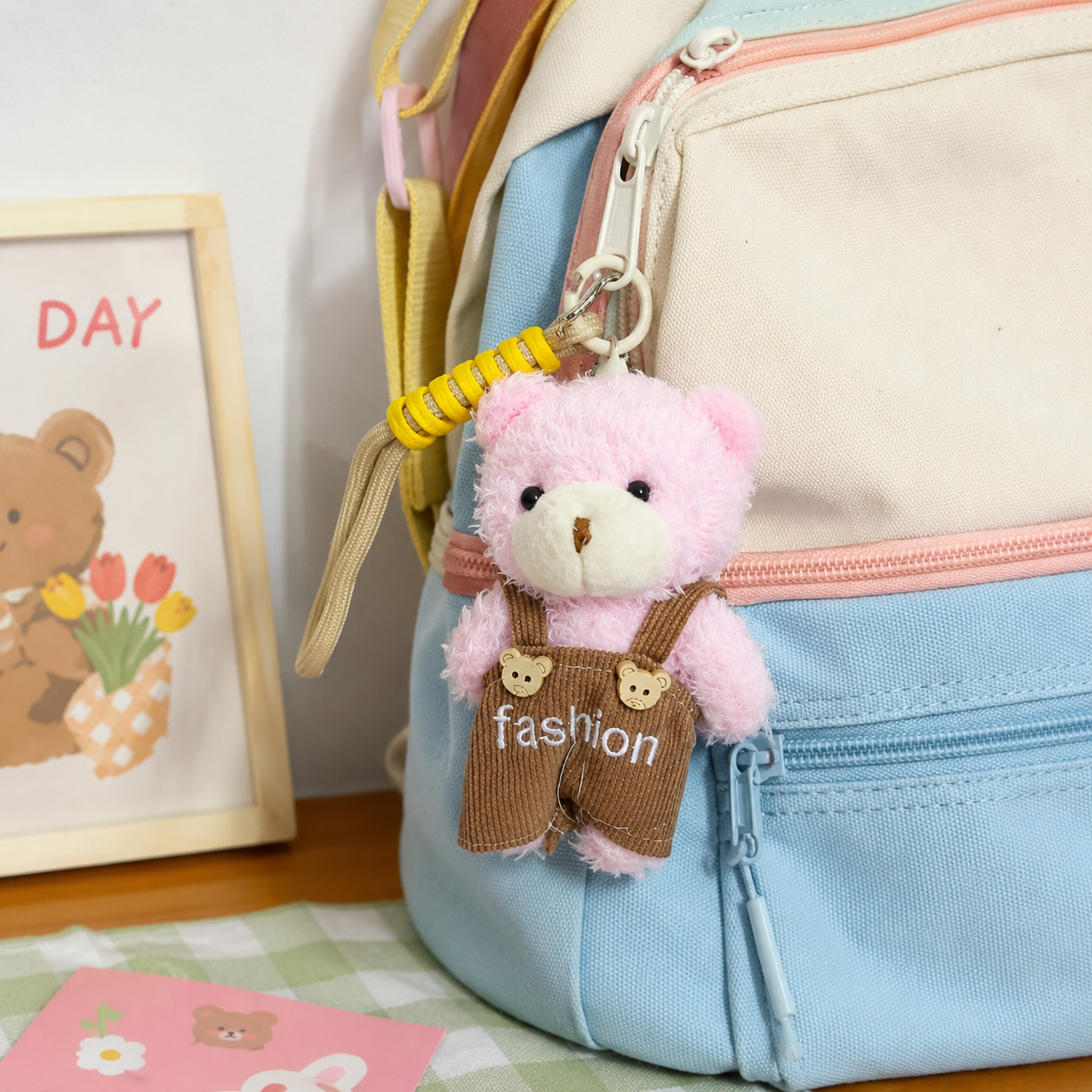 Pink Teddy Bear Bag Charm