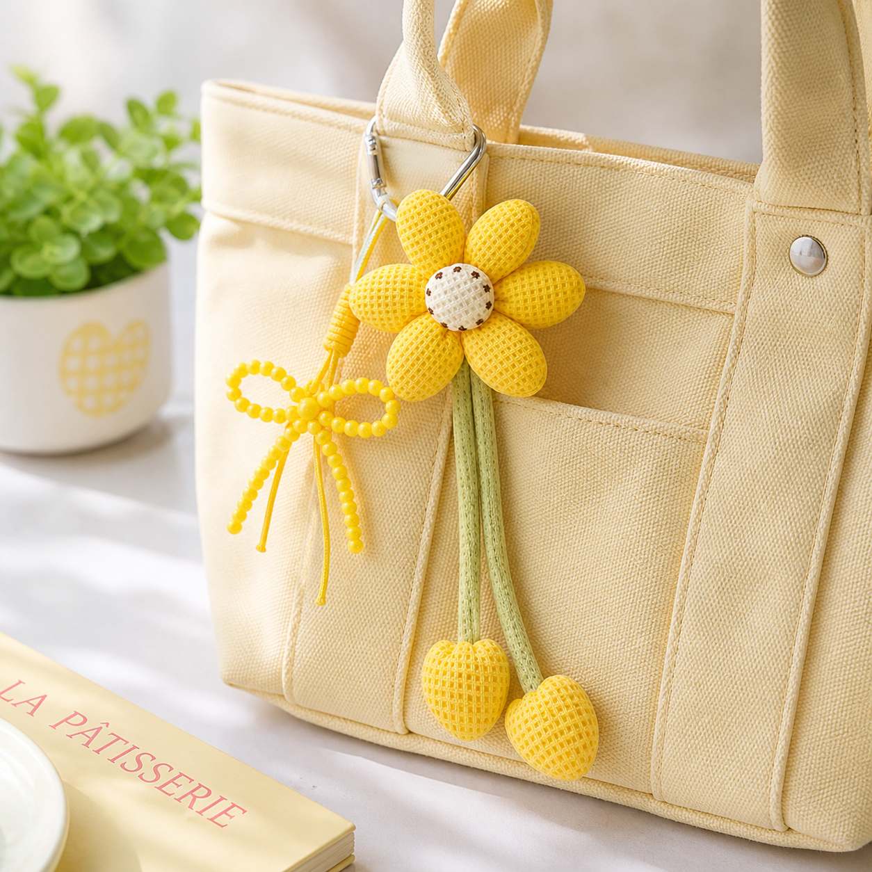 Yellow Flower Bag Charm