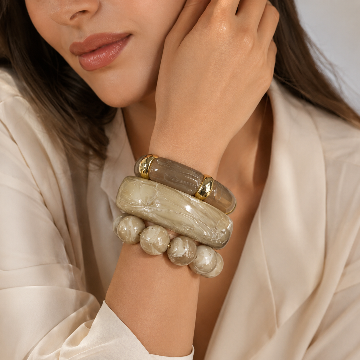 Mocha Chunky Bangle Set – 3 Pieces