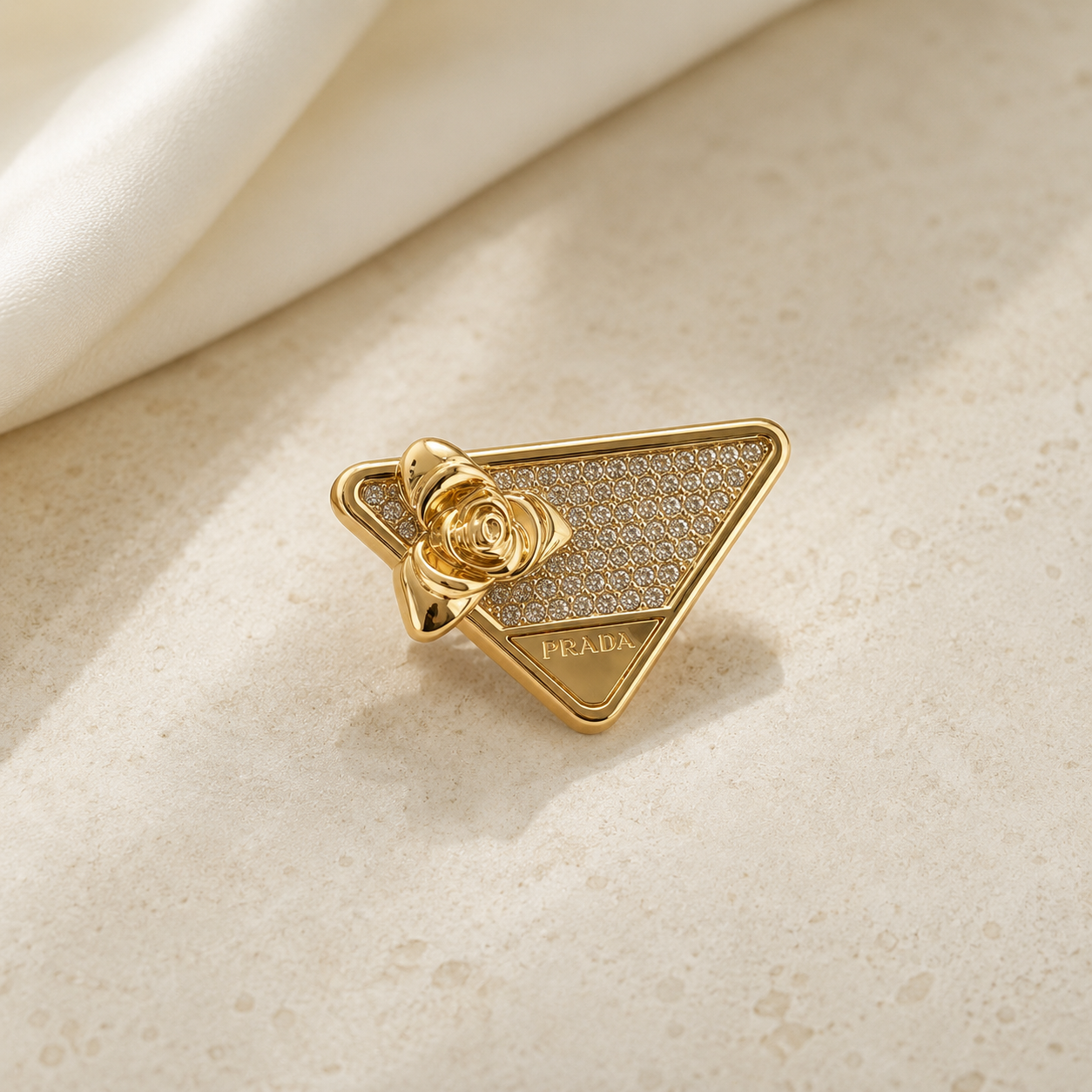 Triangle Rose Gold Brooch