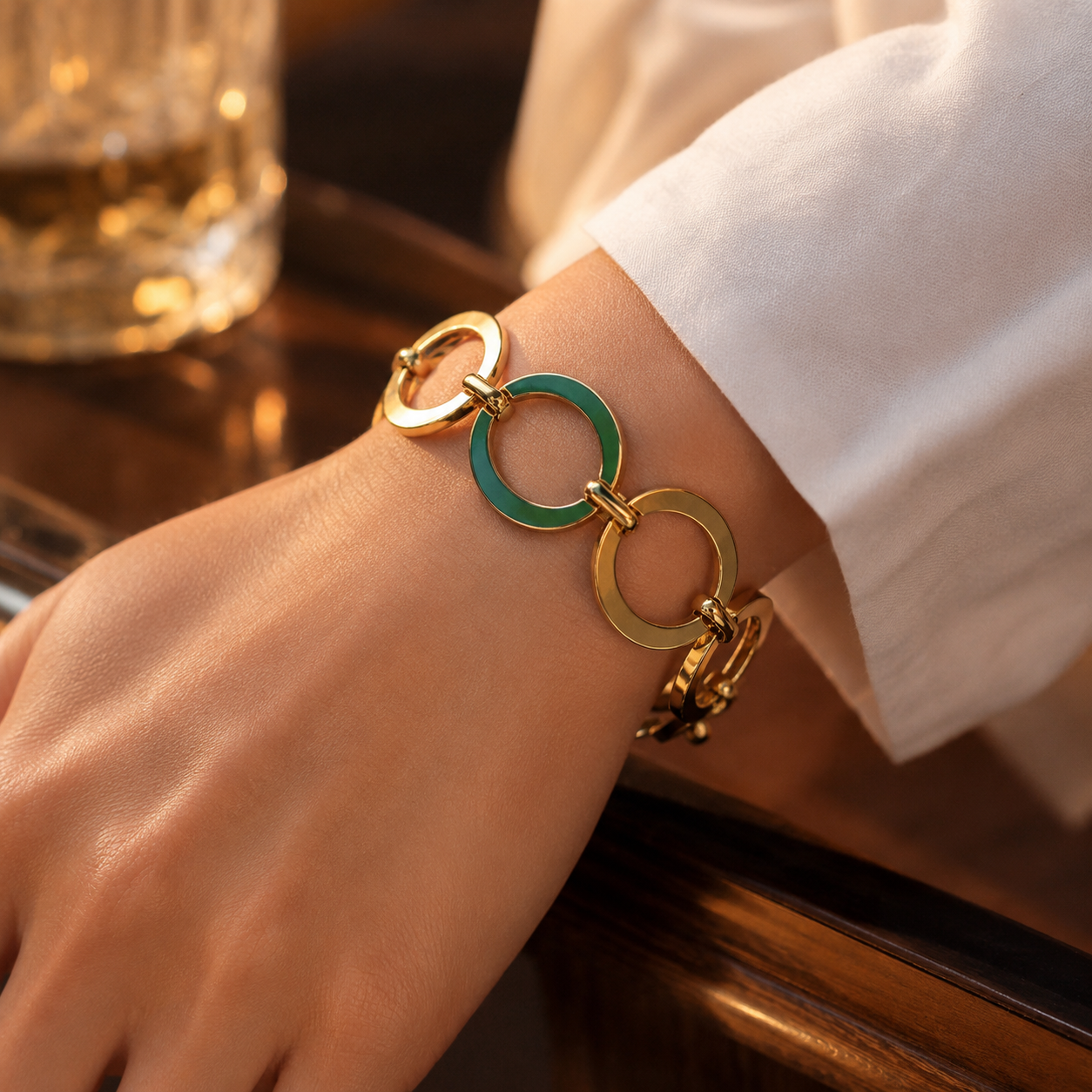Large Link Gold Bracelet