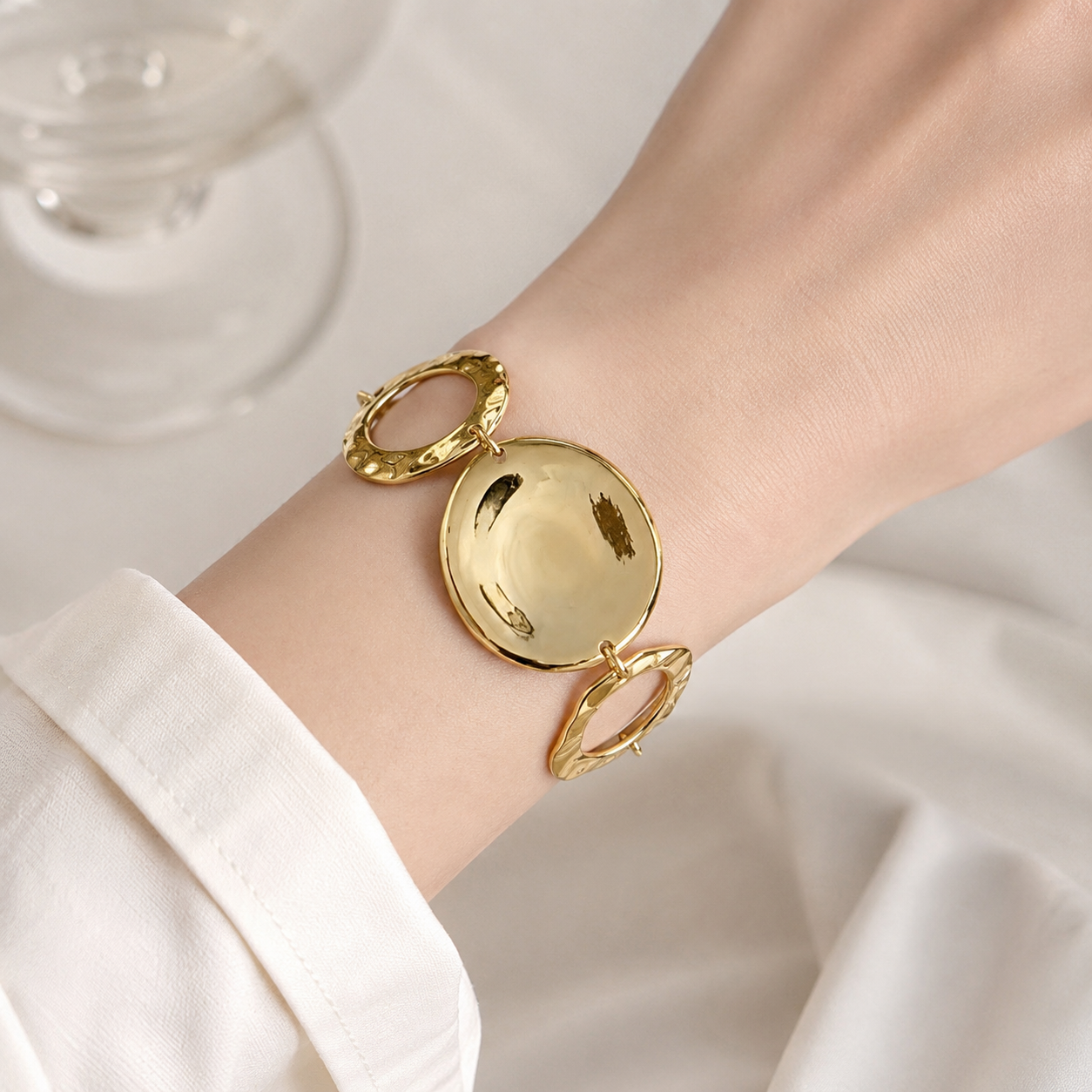 Sun Disc Gold Bracelet