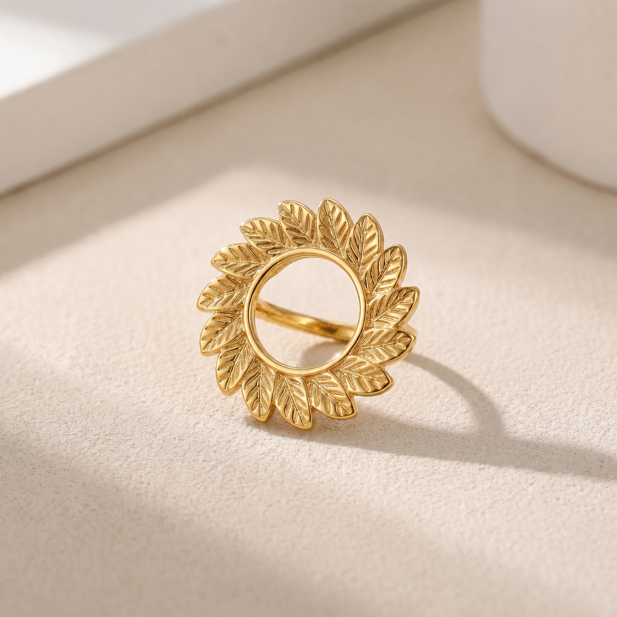 Golden Wheat Free Size Ring