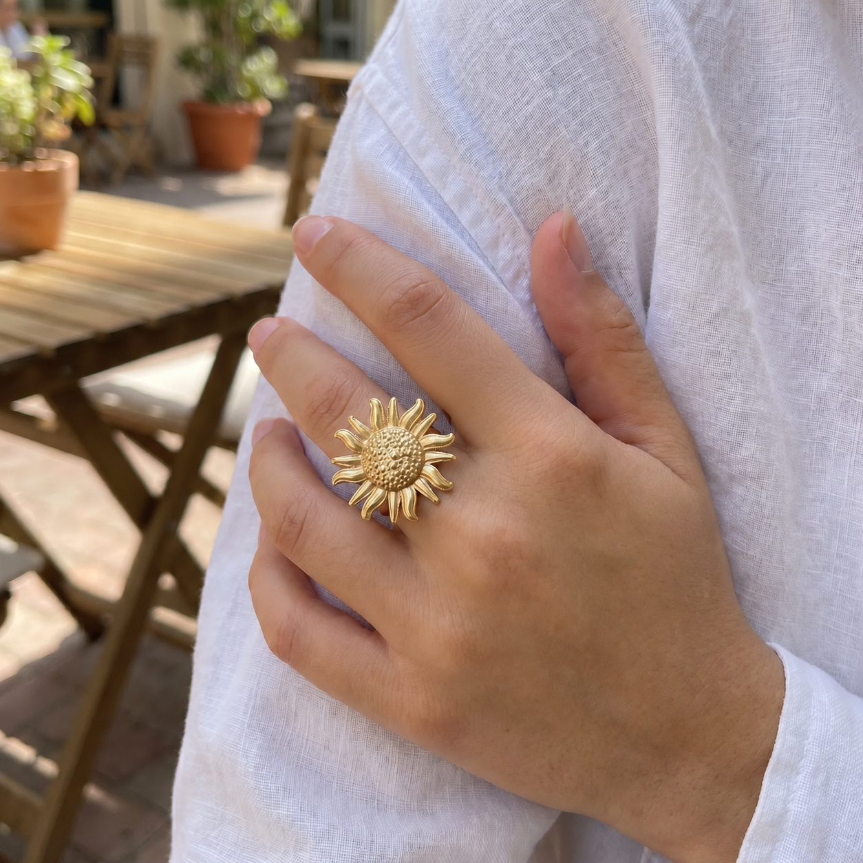Sunburst Free Size Ring - 2 Pieces