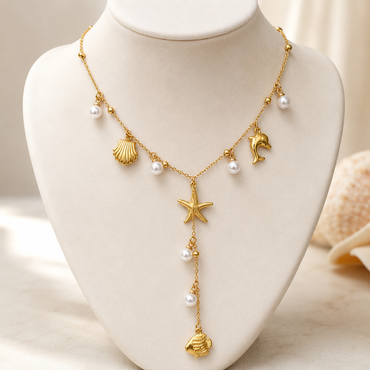 Ocean Charm Drop Necklace