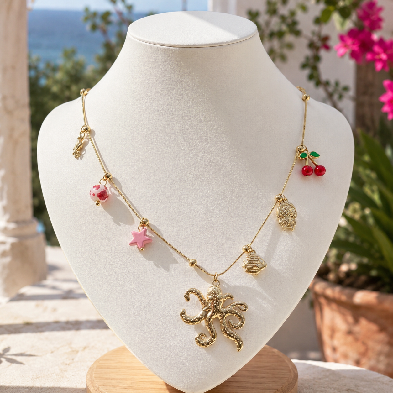Octopus Charm Necklace