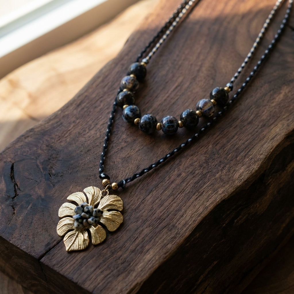 Midnight Leaf Necklace