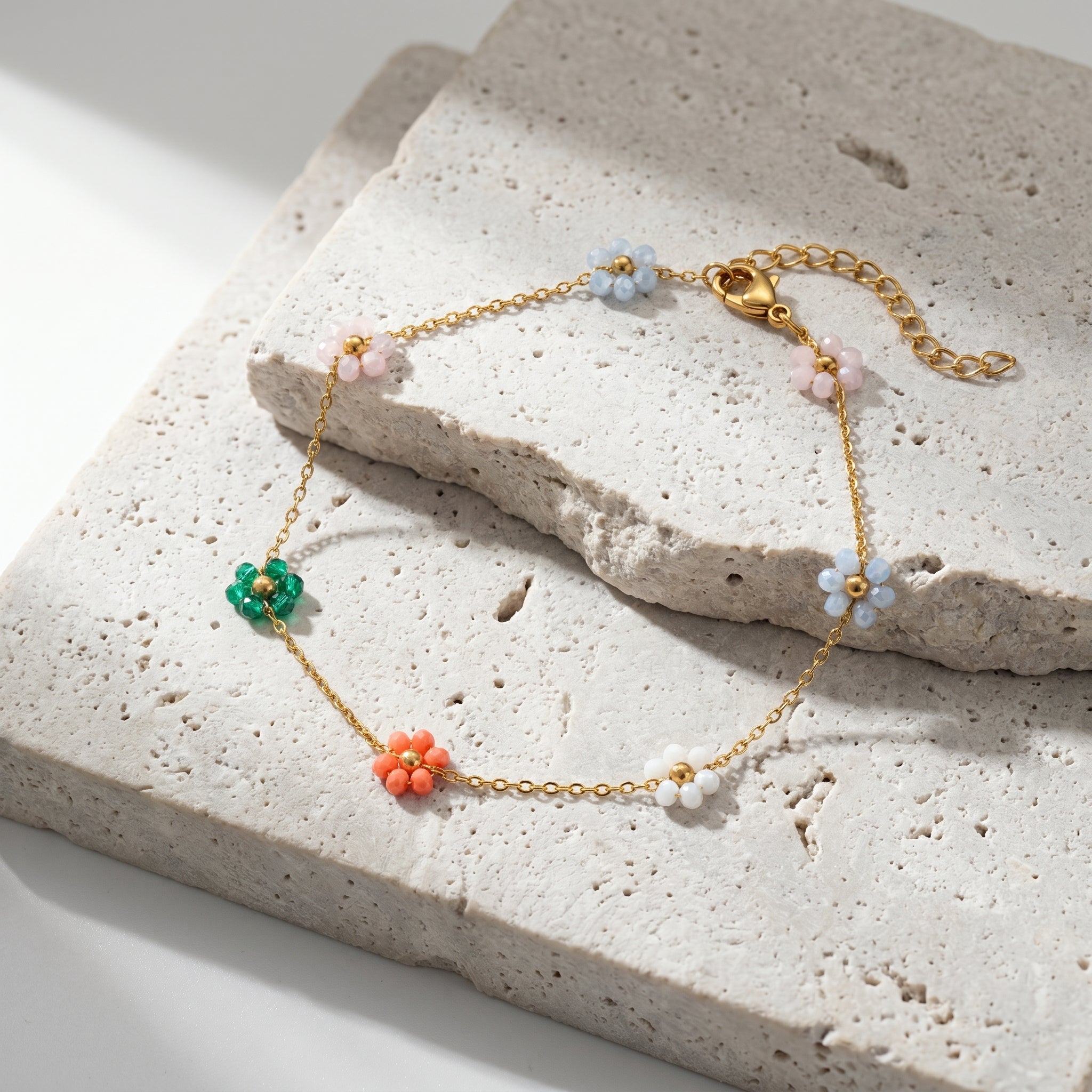 Rainbow Daisy Anklet