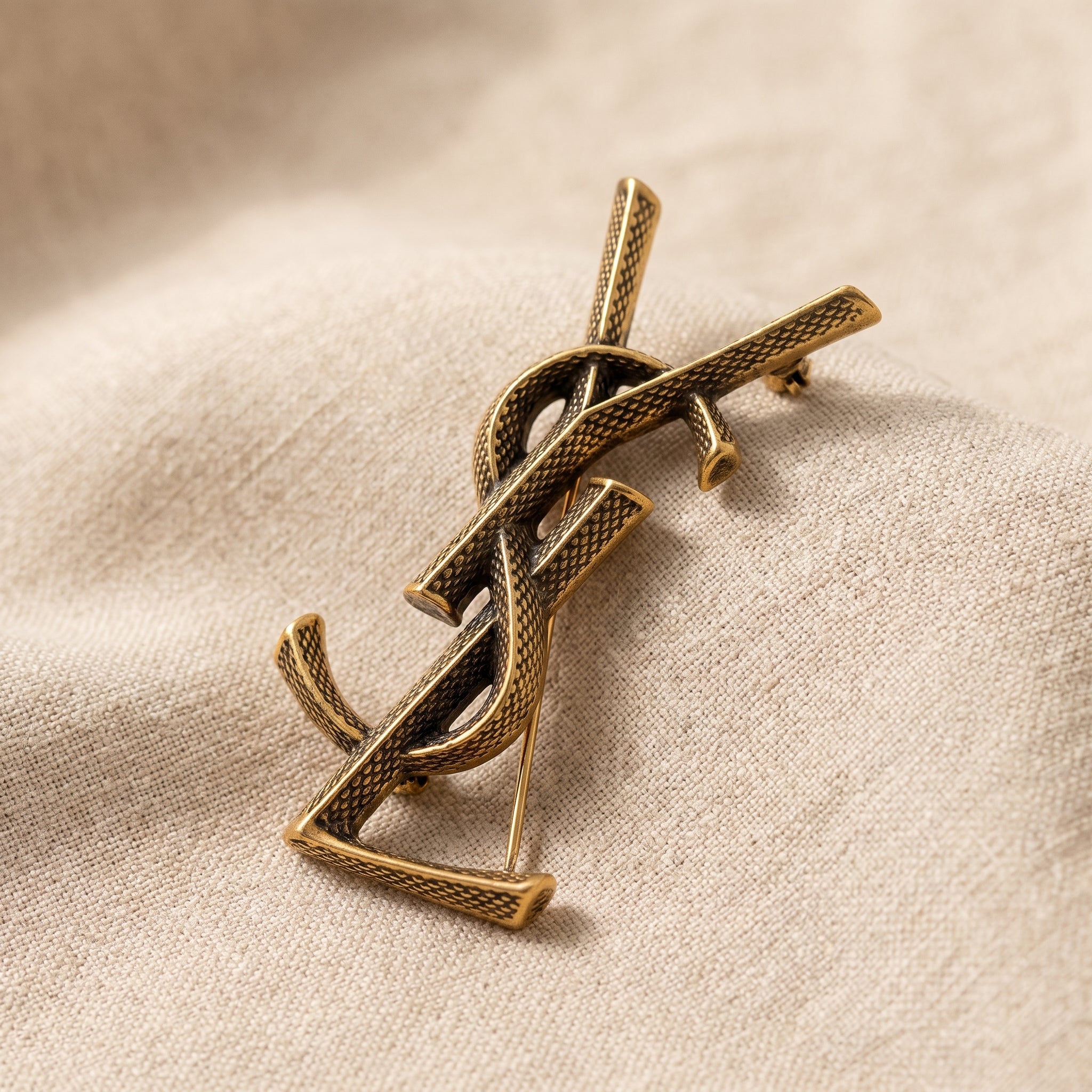 Copper Monogram Style Brooch