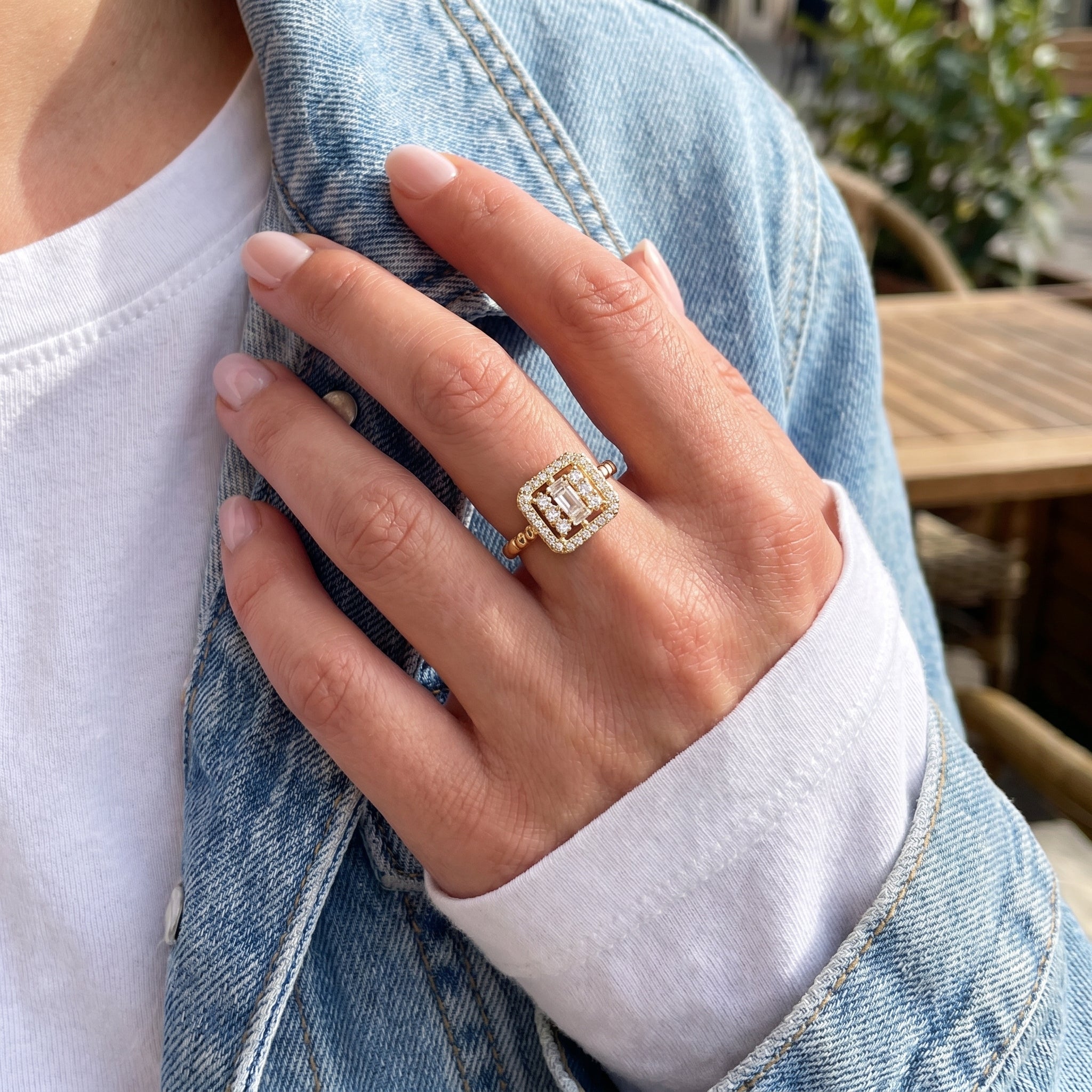 Square Solitaire Ring