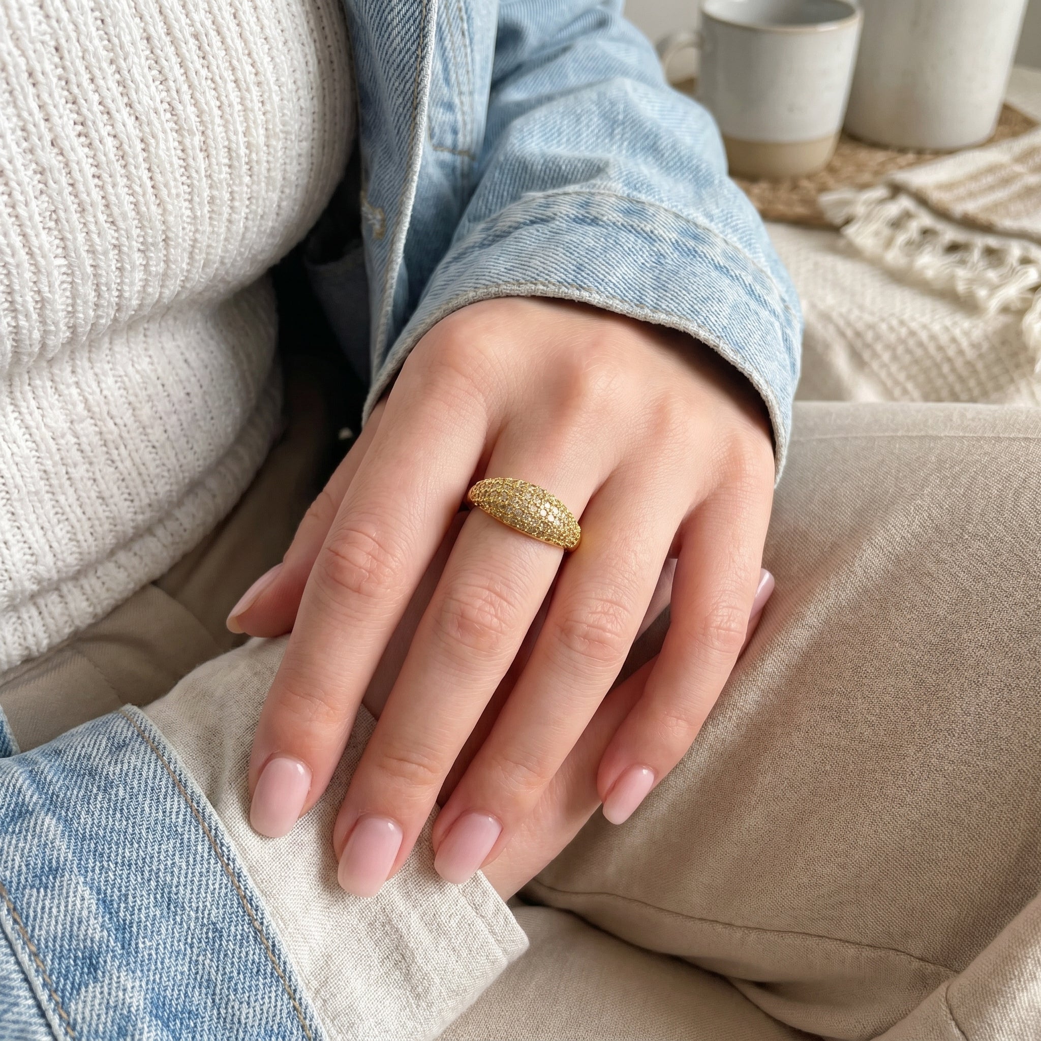 Gold Sparkle Stone Ring