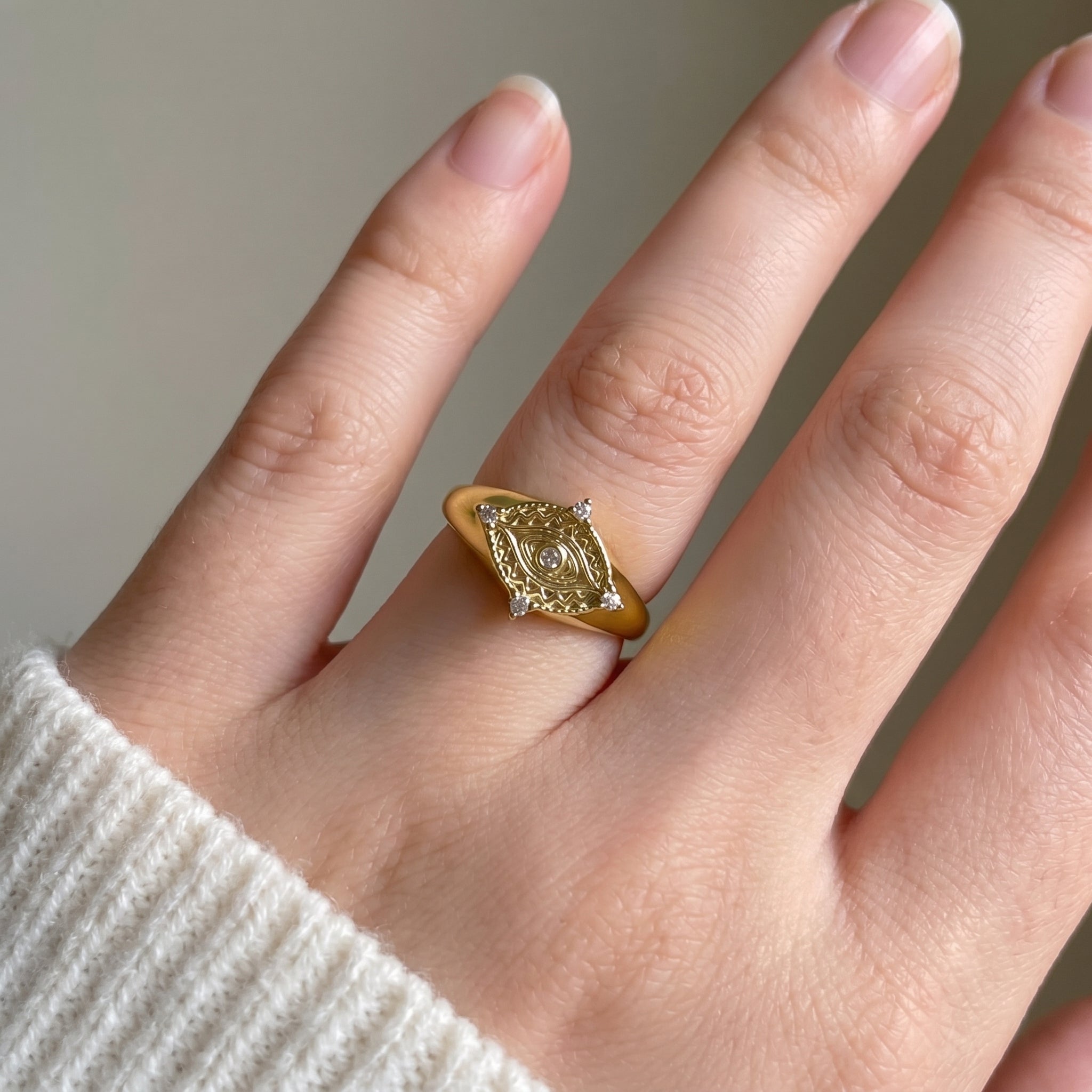 Golden Eye Statement Ring