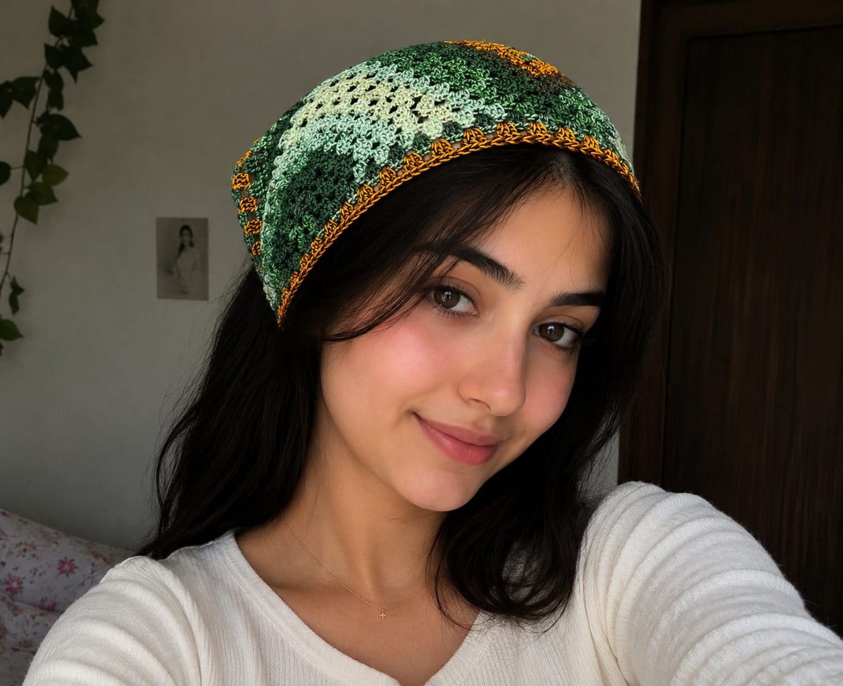 Forest Bloom Crochet Bandana