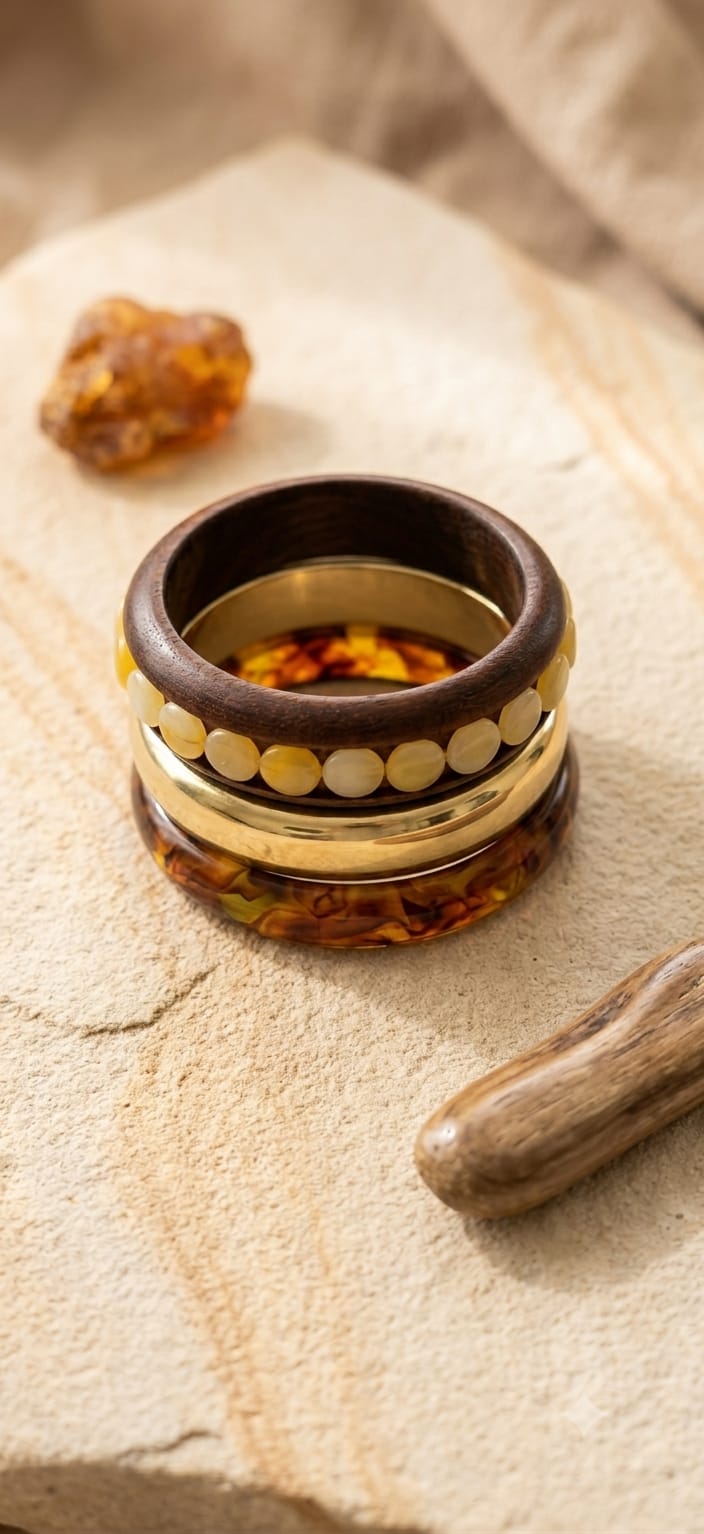 Amber Glow Bangle Set