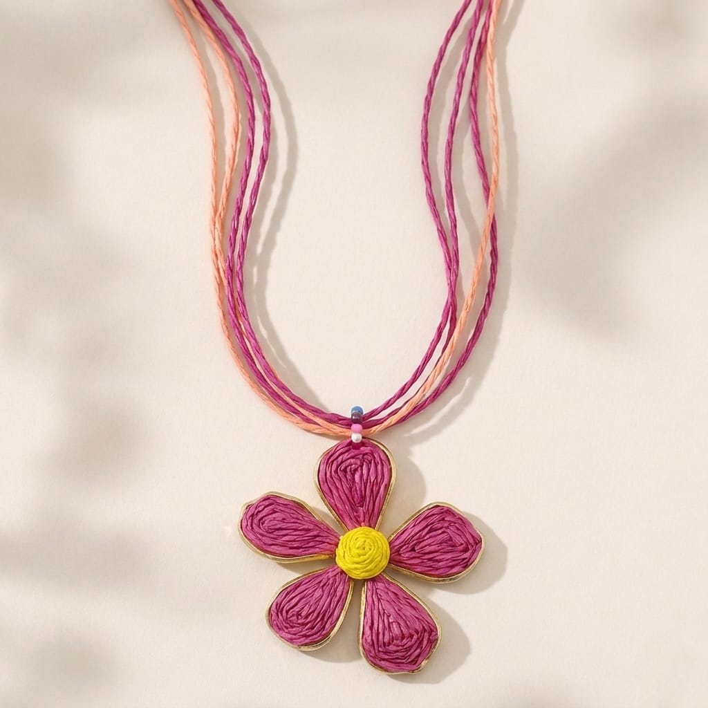 Fuchsia Leaf Flower Choker