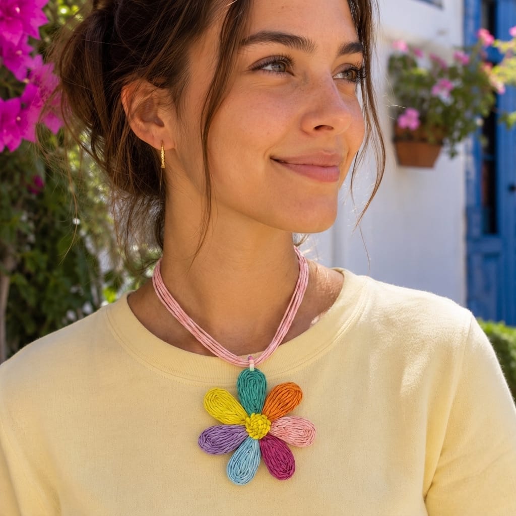 Multicolor Leaf Flower Choker