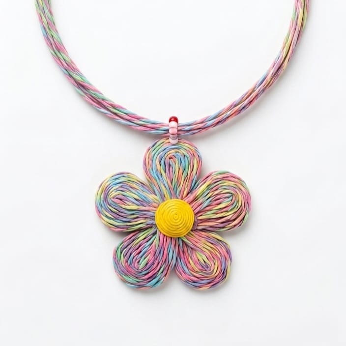 Colorful Straw Flower Choker