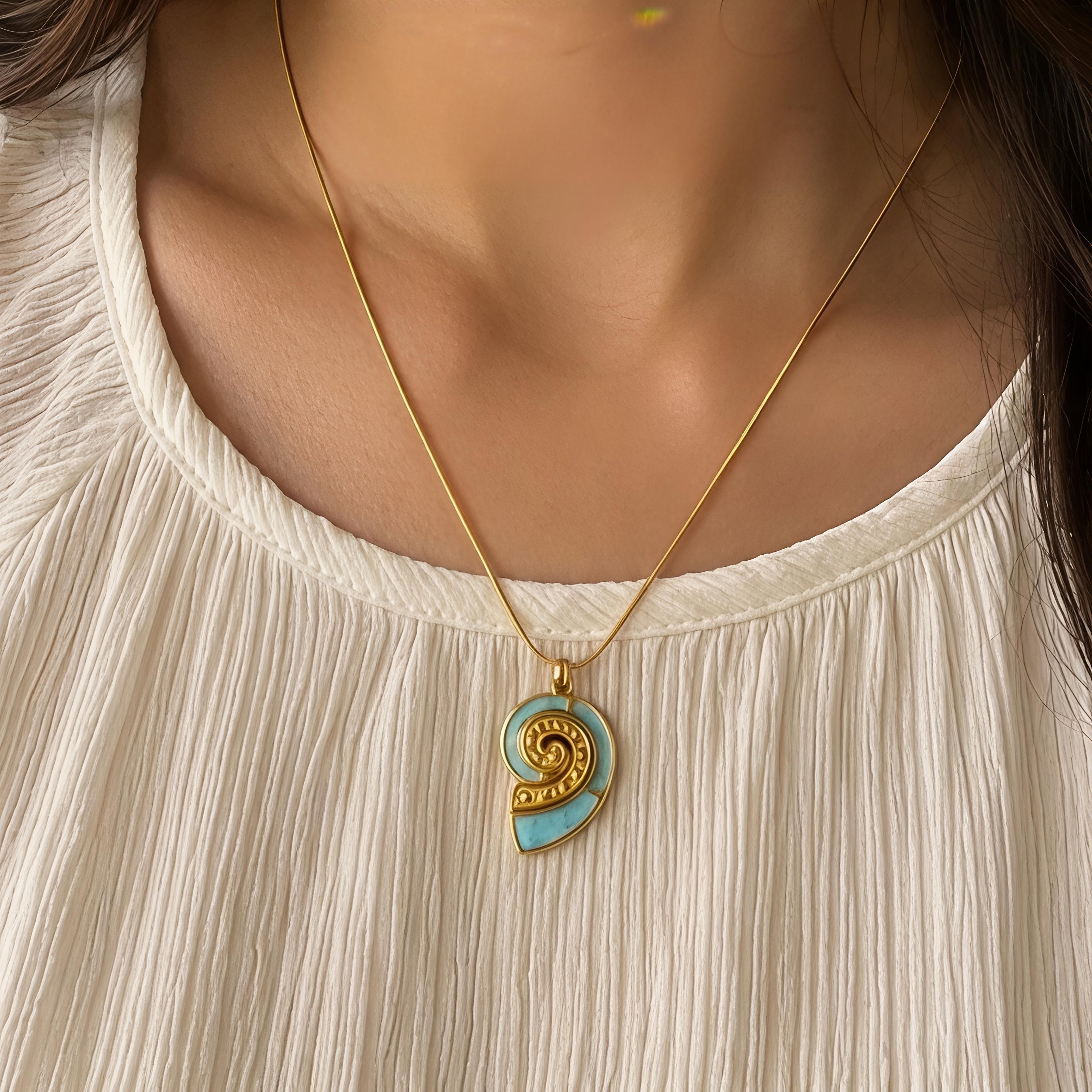 Azure Spiral Necklace