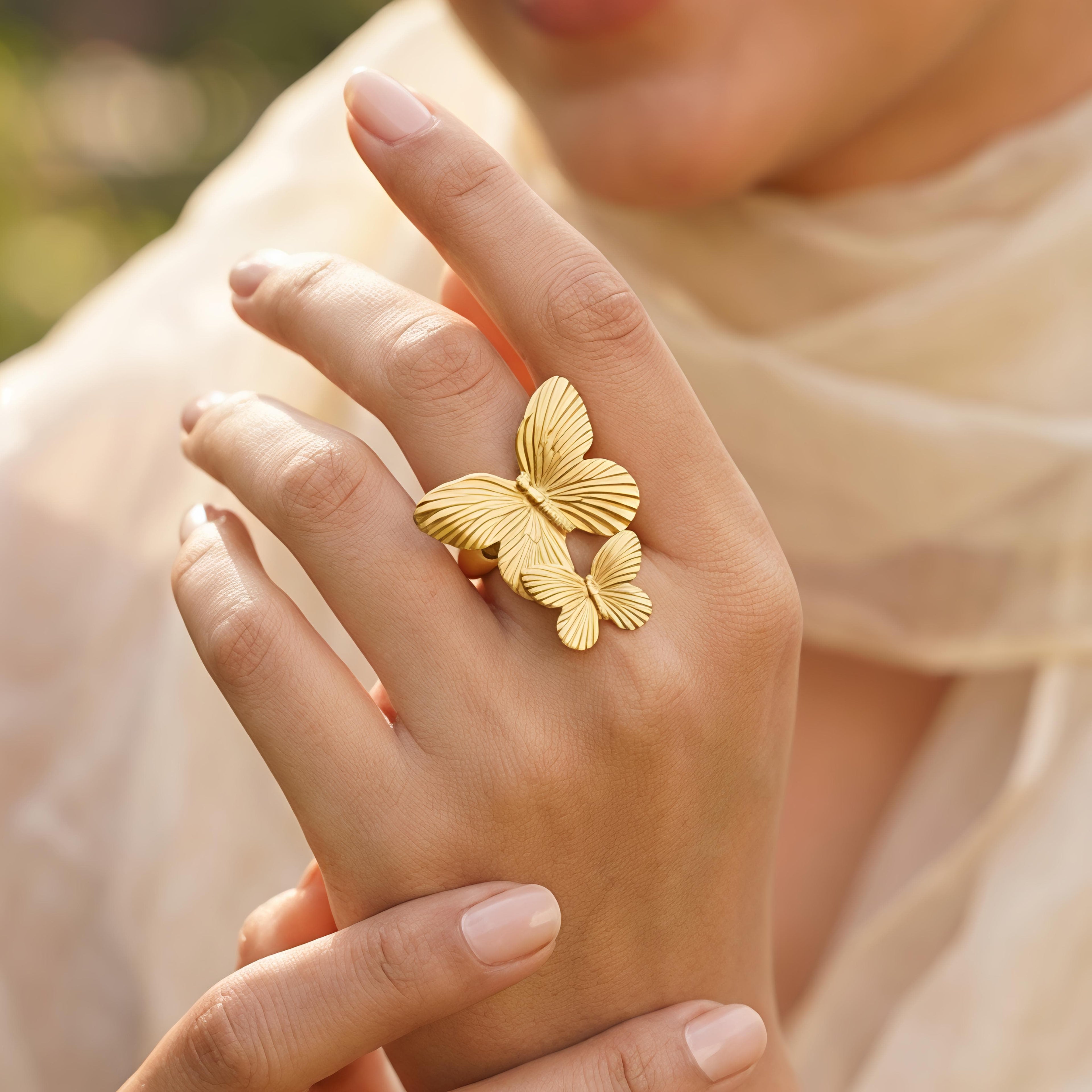Double Butterfly Ring