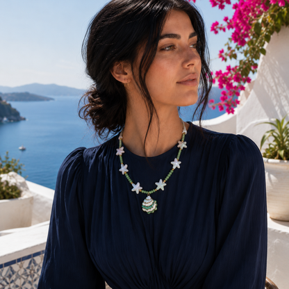 Sage Shell Starfish Necklac