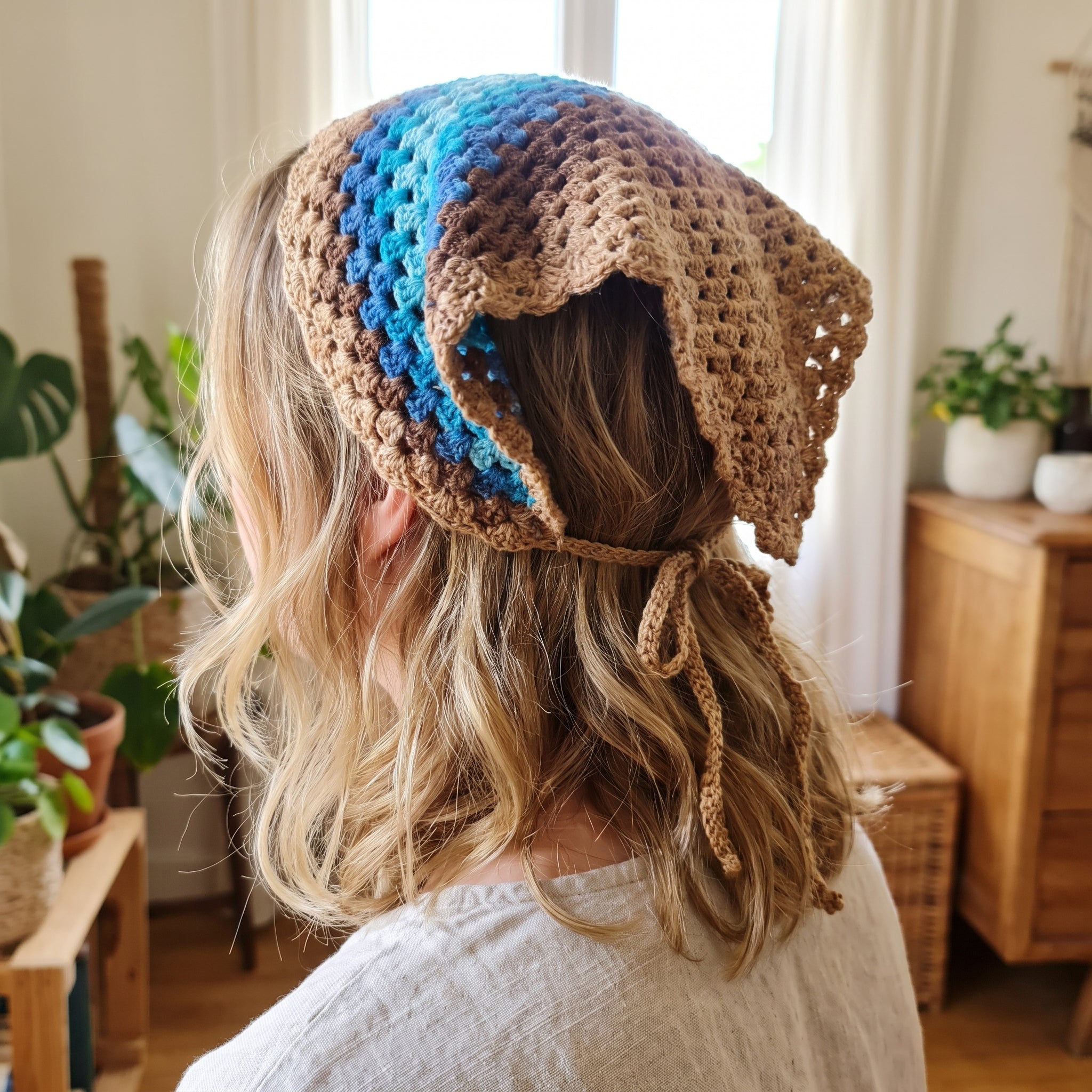 Ocean Latte Crochet Bandana