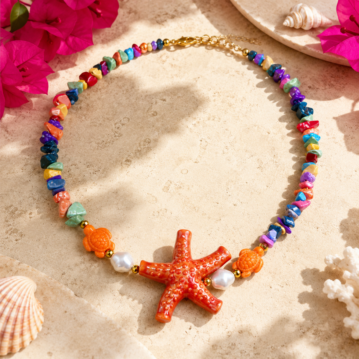 Sunset Reef Starfish Necklace