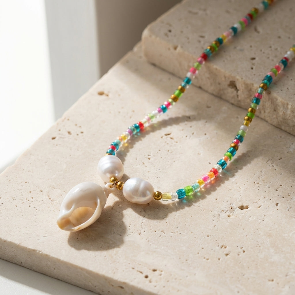 Natural Shell Beaded Necklace