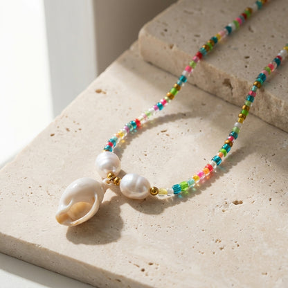 Natural Shell Beaded Necklace
