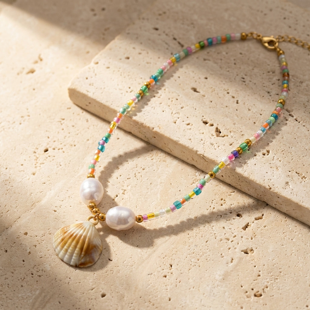 Natural Shell Beaded Necklace