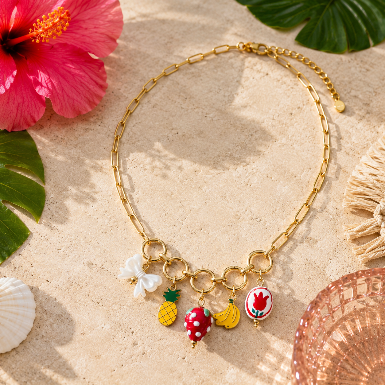 Tropical Fruit Charm Necklace