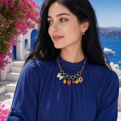 Tropical Fruit Charm Necklace