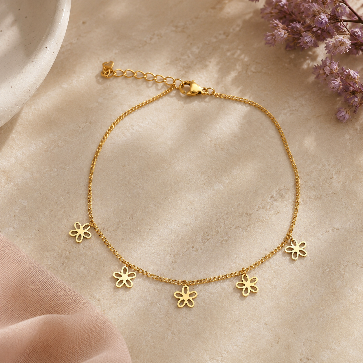 Daisy Charm Anklet