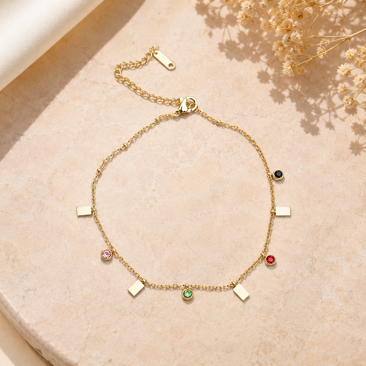 Color Pop Square Anklet