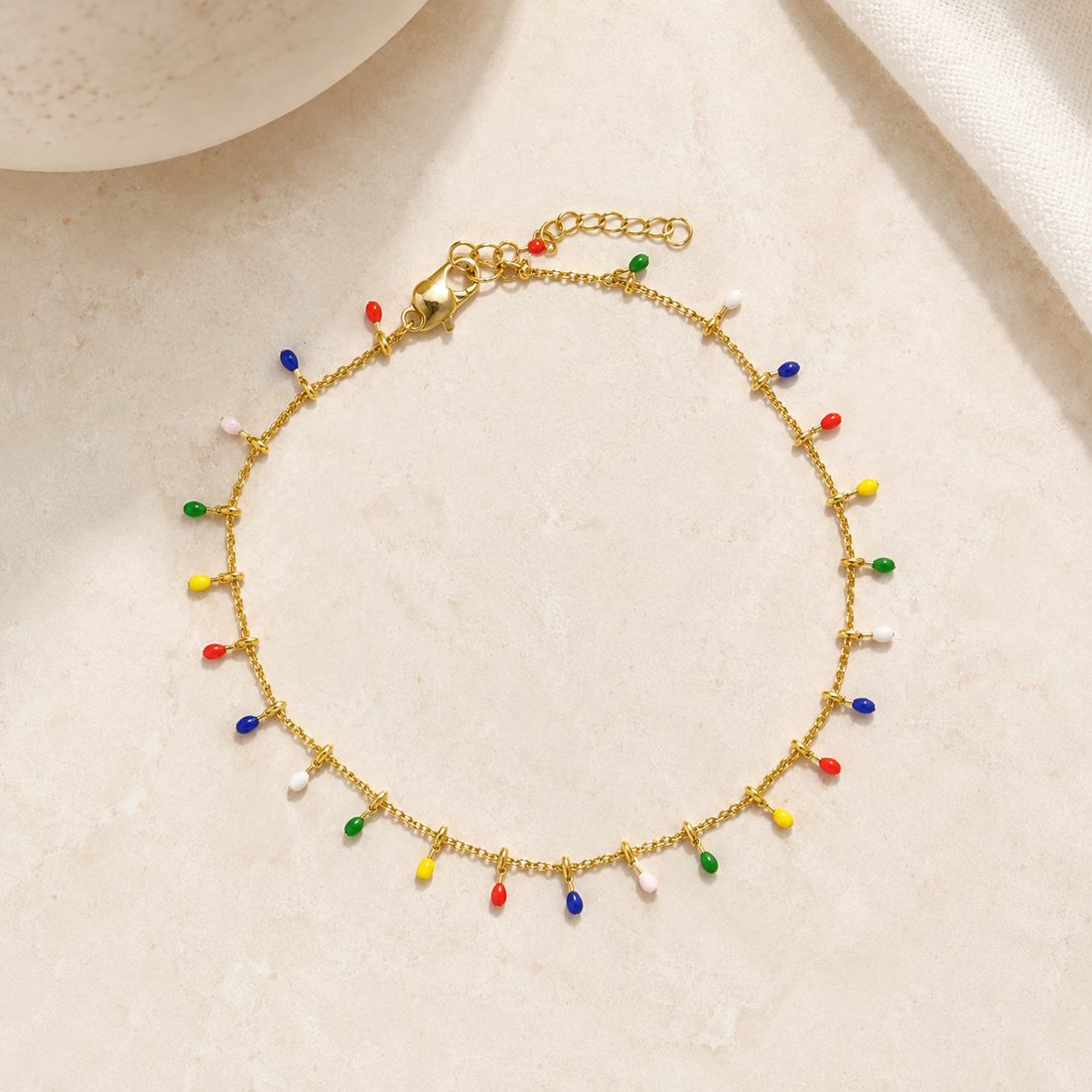 Rainbow Drop Anklet