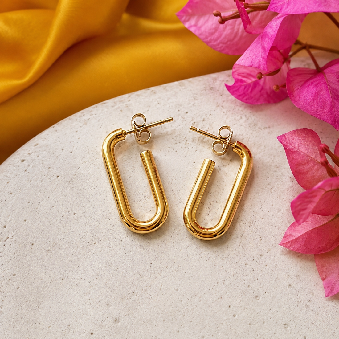 Gold U Hoop Earrings