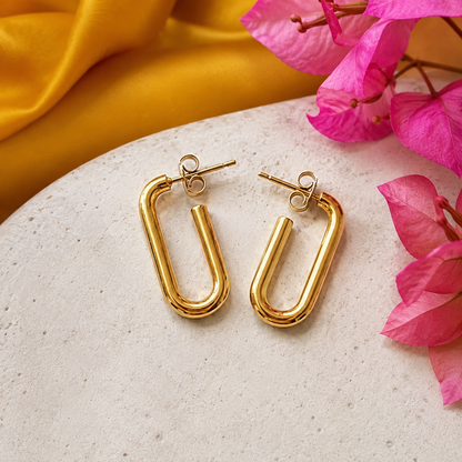 Gold U Hoop Earrings