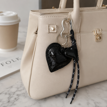 Black Heart Bag Charm