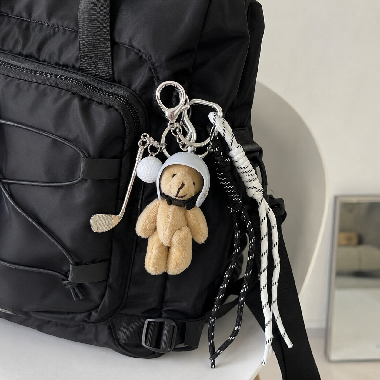 Golf Teddy Bear Bag Charm