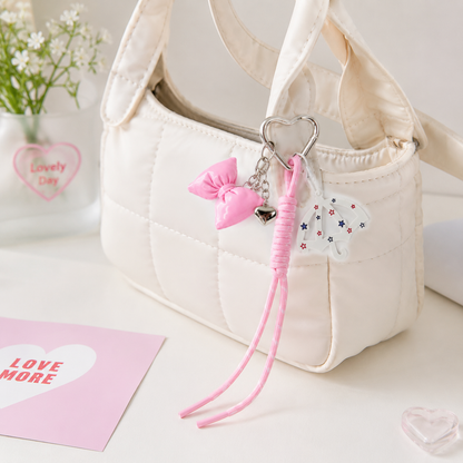 Pink Bow Bag Charm
