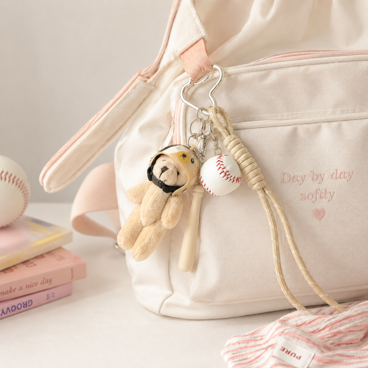 Baseball Teddy Bear Charm