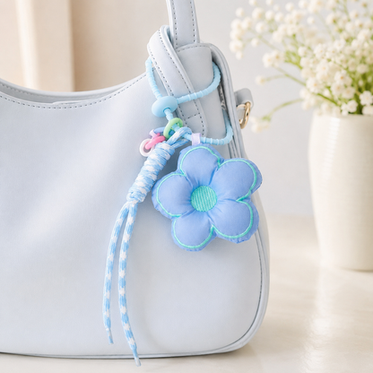 Sky Blue Flower Bag Charm