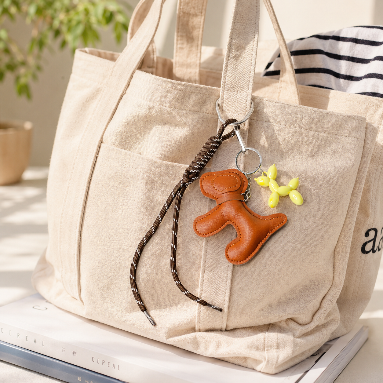 Brown Dog Bag Charm