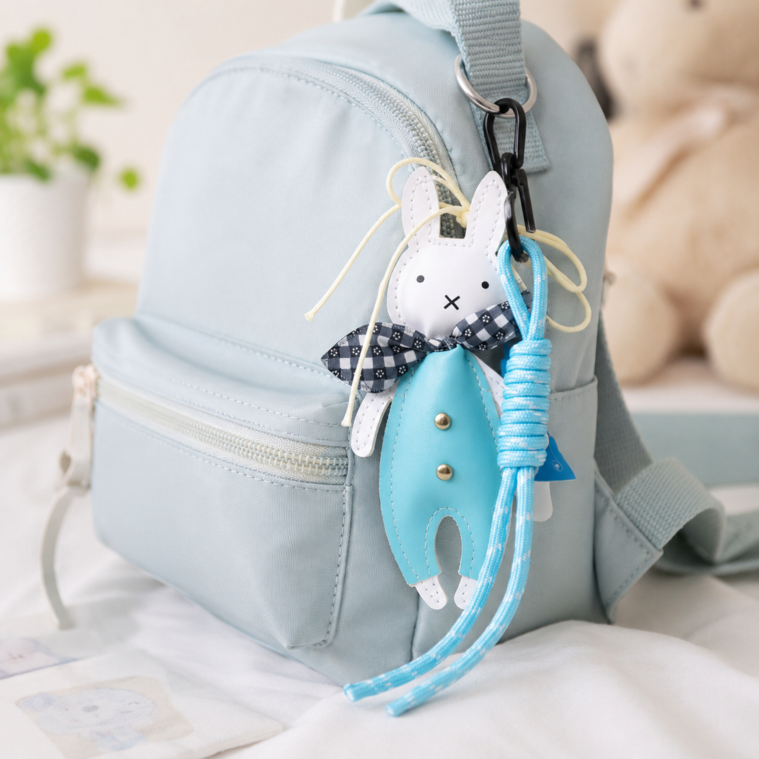 Blue Bunny Bag Charm