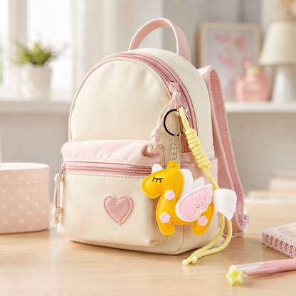 Yellow Unicorn Bag Charm
