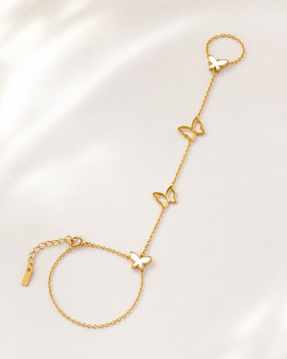 Gold Butterfly Hand Chain