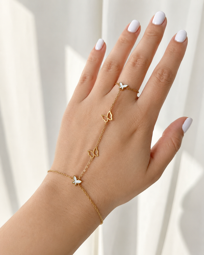 Gold Butterfly Hand Chain